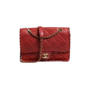 Chanel Mini Flap Bag Lambskin Braided Calfskin Gold Tone Women's Metal